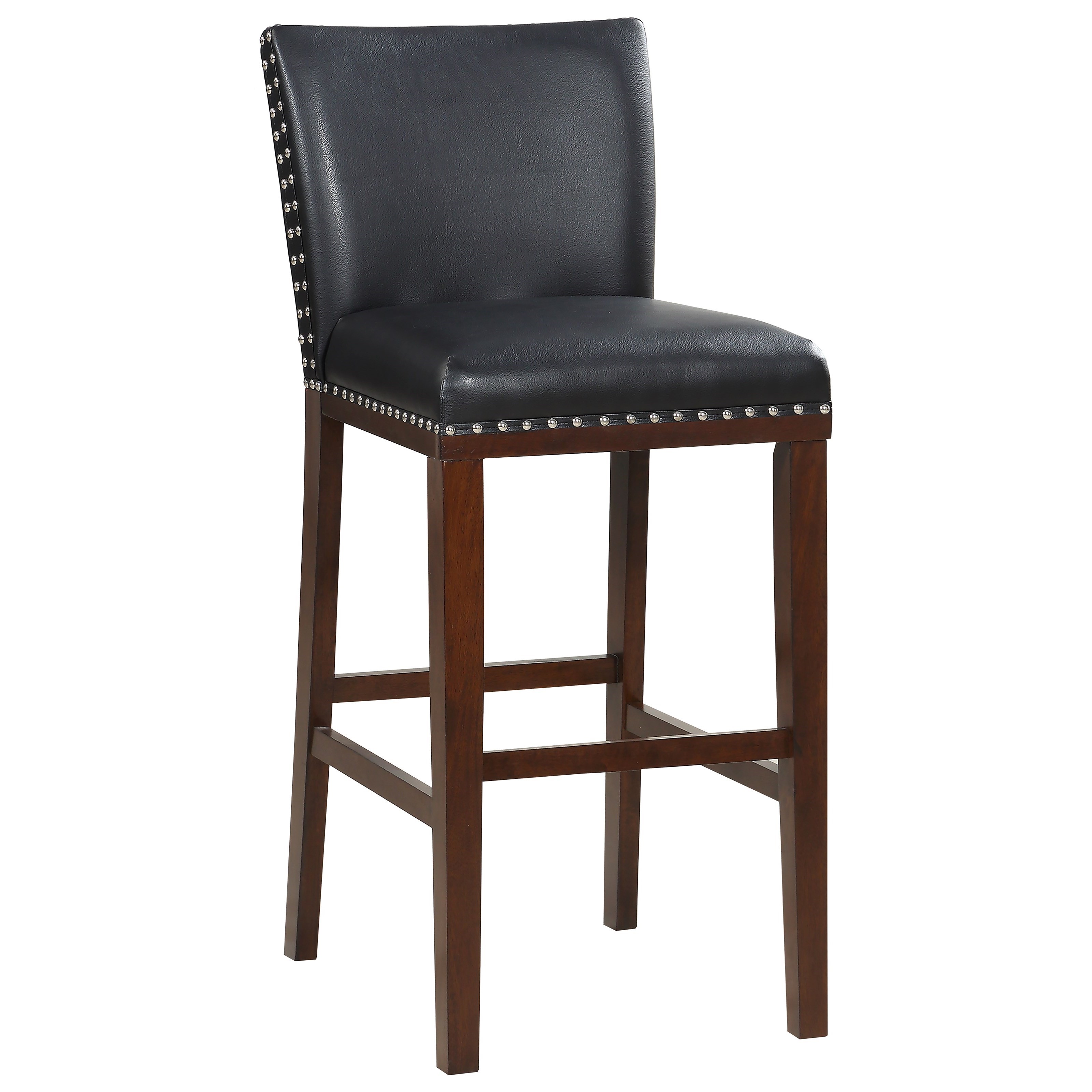 Steve Silver Tiffany TF650BCNV Bonded Leather Bar Chair with Nailhead Trim Wayside Furniture Mattress Bar Stools